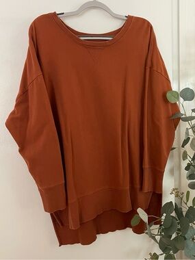 Terra & Sky Rust Oversized Crewneck Sweater